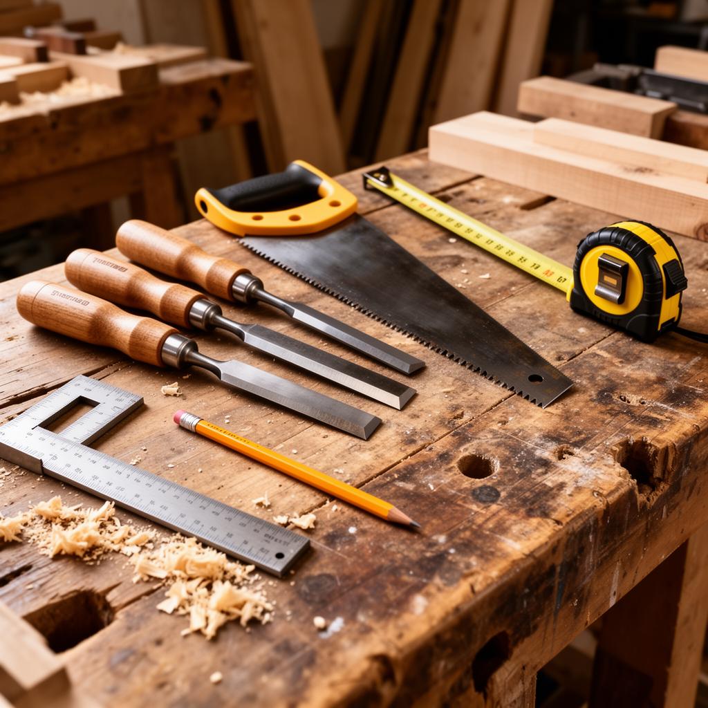NK Carpenter working timber at a Cork workbench
